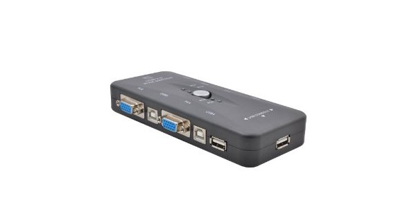 Manual USB 2.0 KVM Switch 4 Port 